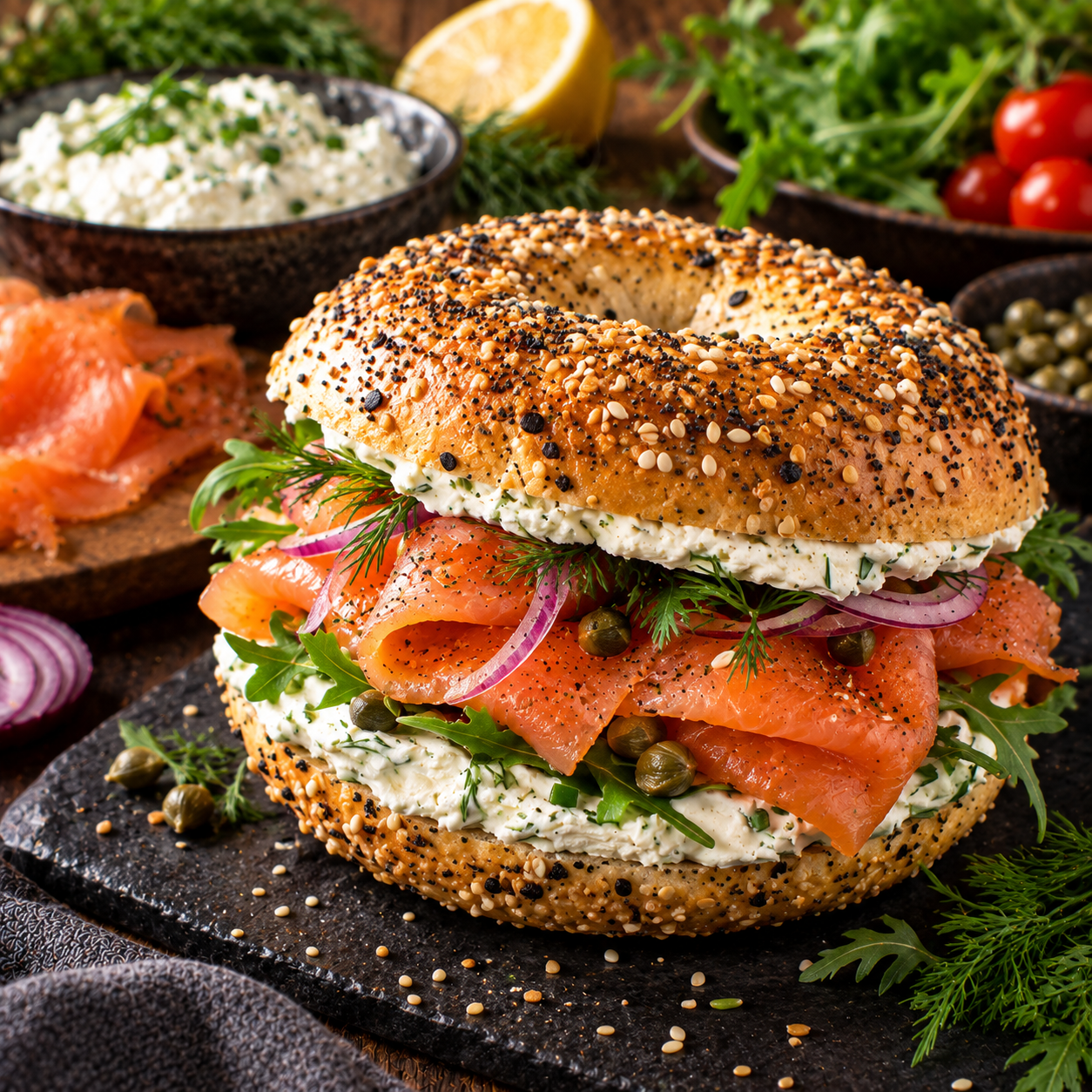 Bagel saumon fumé & fromage frais