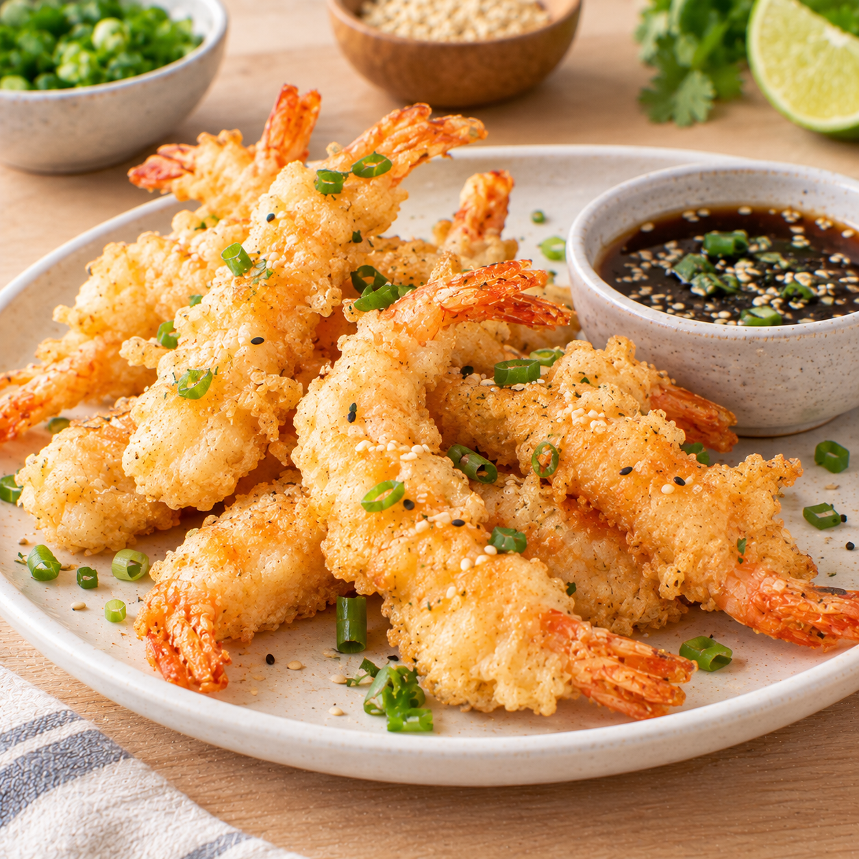 Beignets de crevettes tempura légers