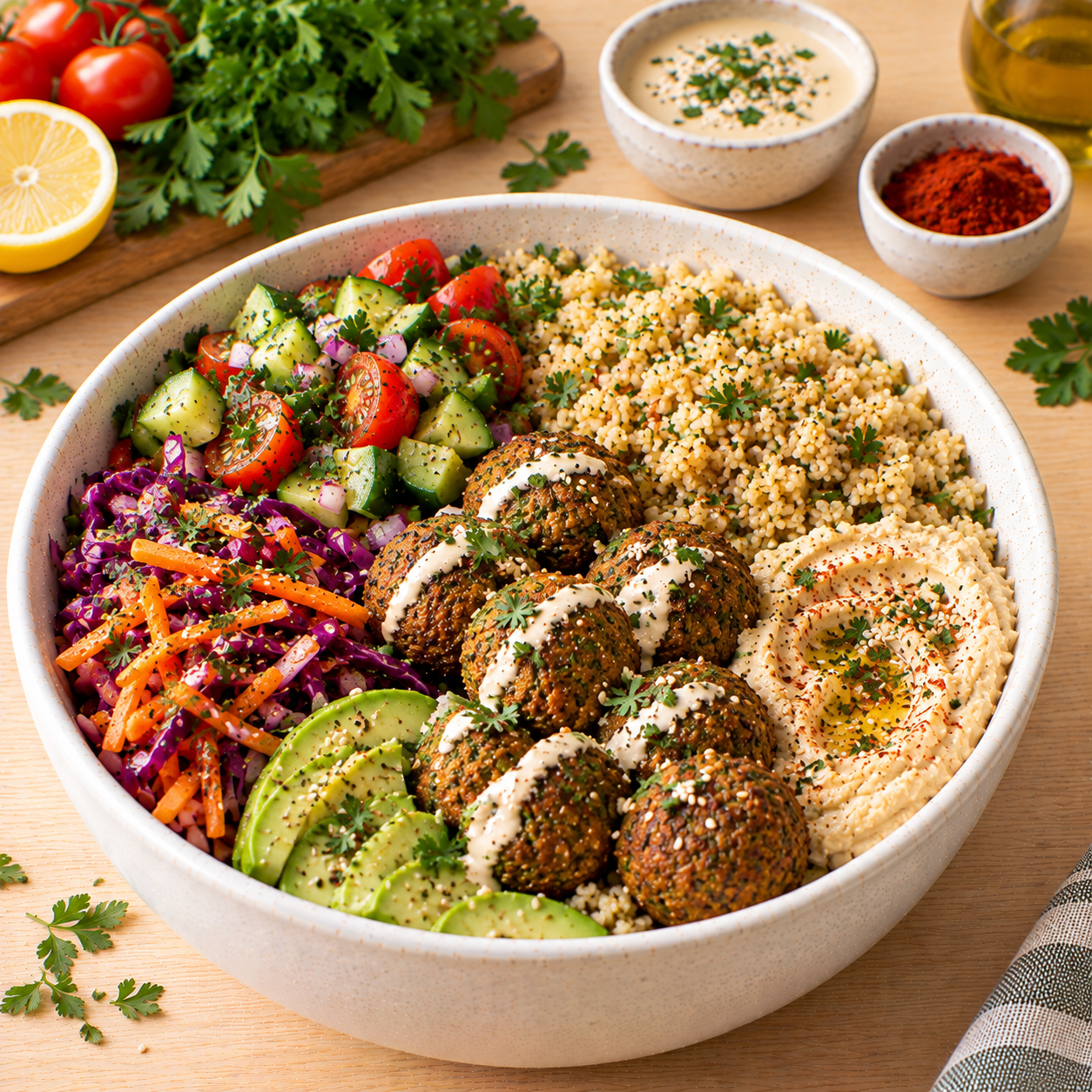 Bowl boulgour & falafels