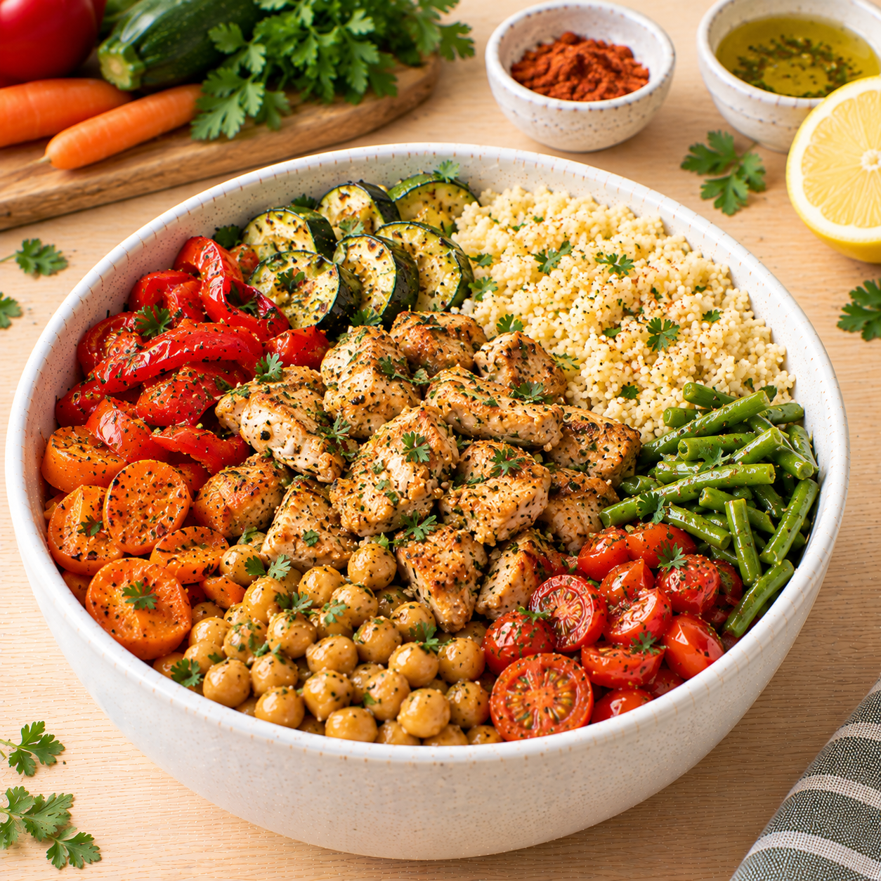 Bowl couscous poulet-légumes