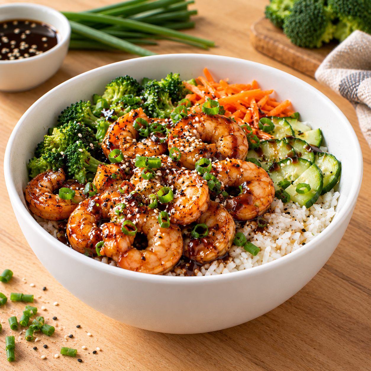 Bowl crevettes teriyaki
