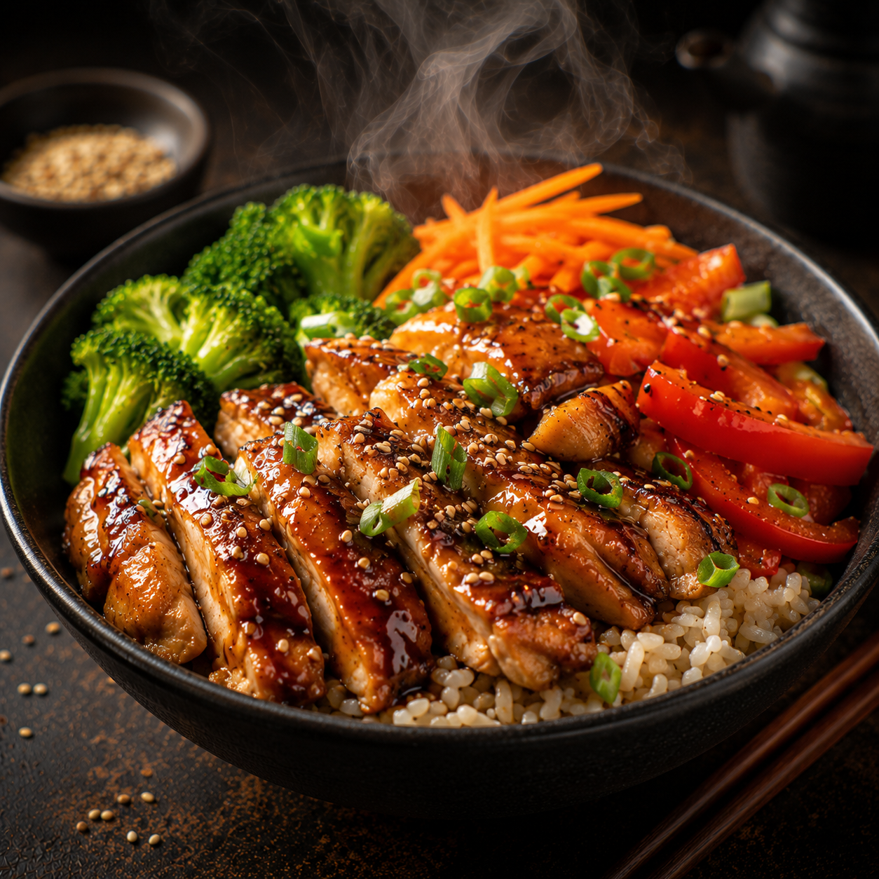 Bowl de riz au poulet teriyaki