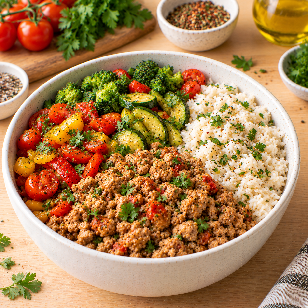Bowl haché de dinde & riz