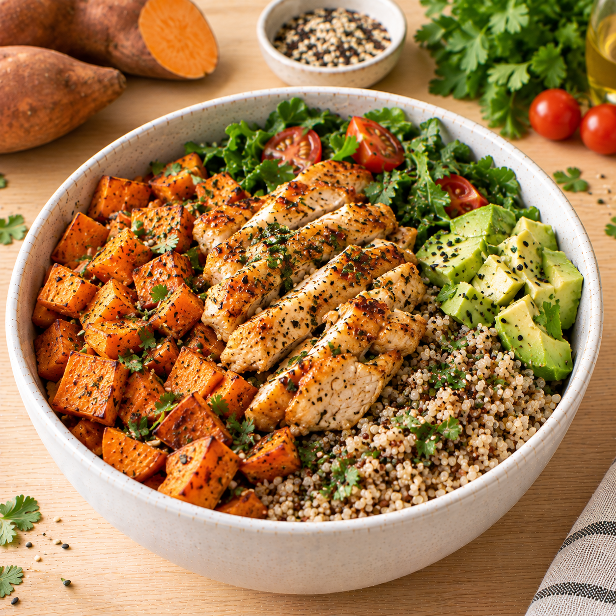 Bowl patate douce & poulet