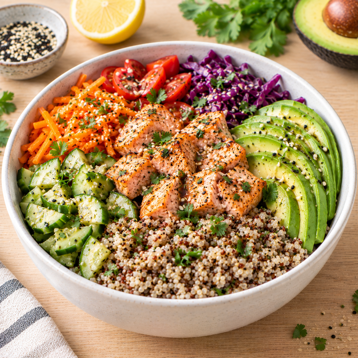 Bowl quinoa & saumon avocat