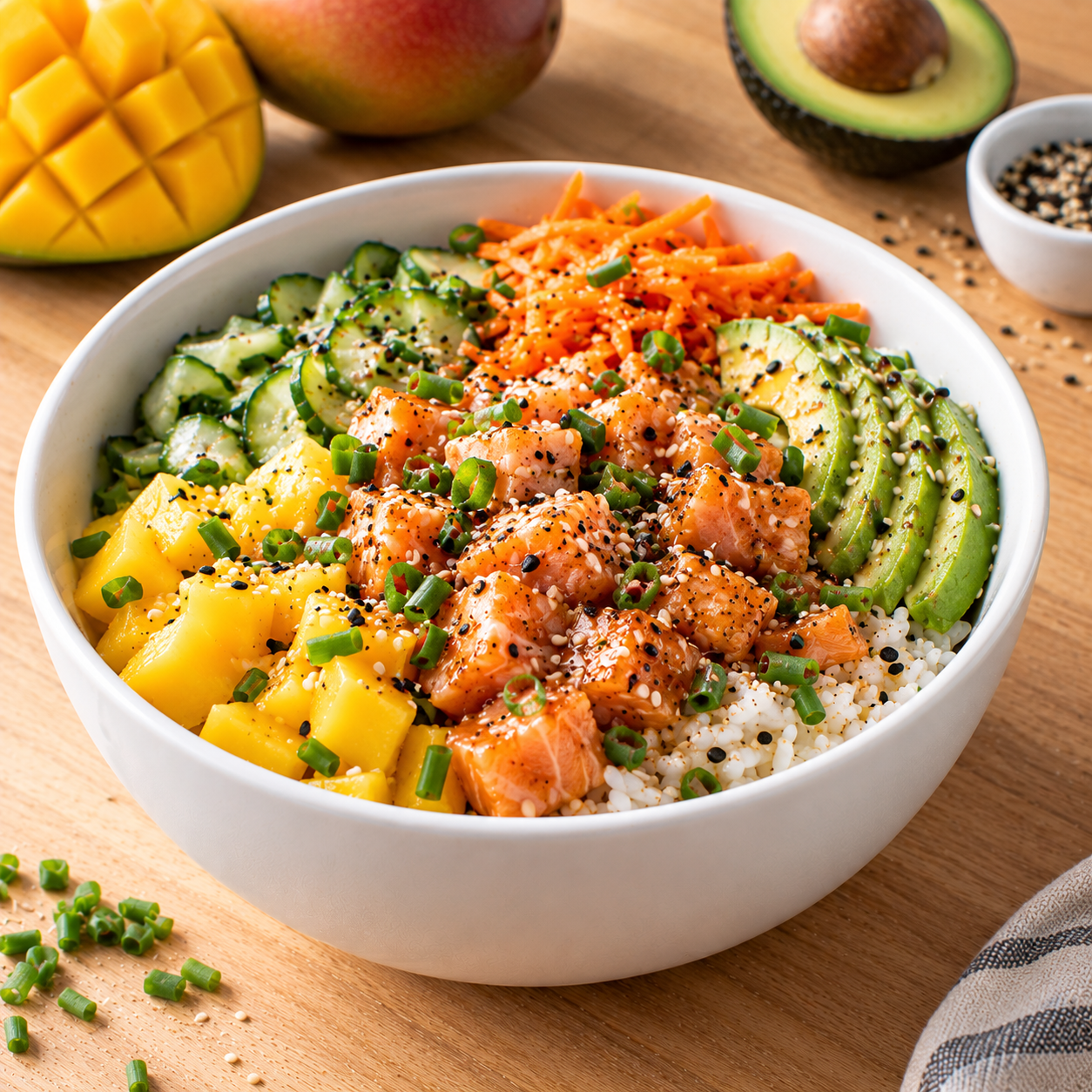 Bowl saumon poke mangue