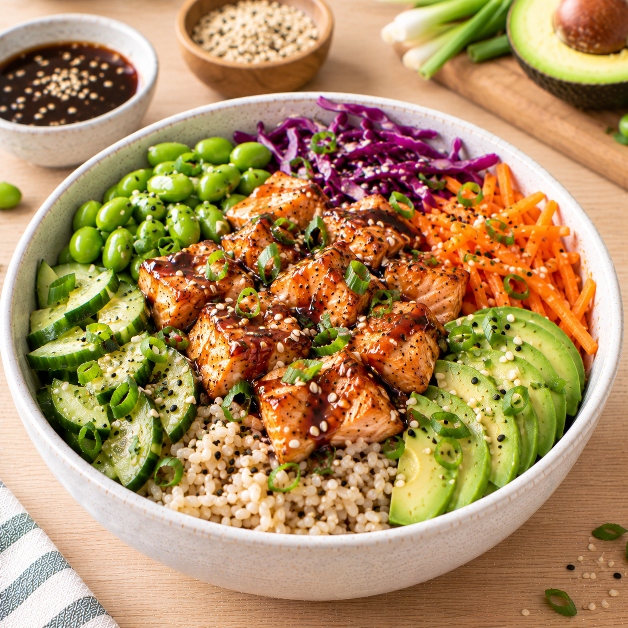 Bowl saumon teriyaki