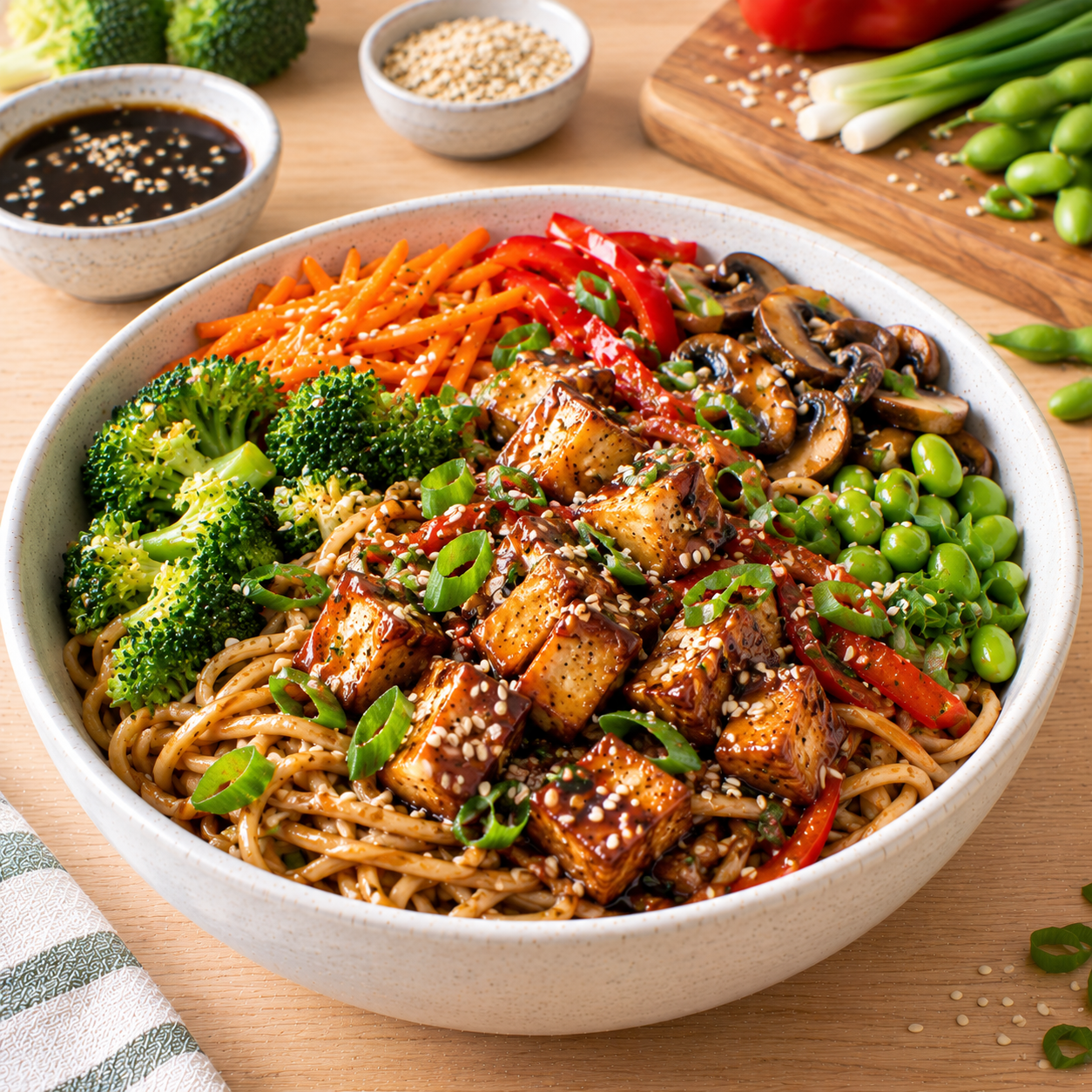 Bowl teriyaki tofu-nouilles