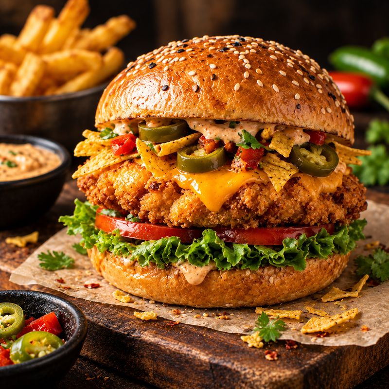 Burger de poulet crispy tex-mex