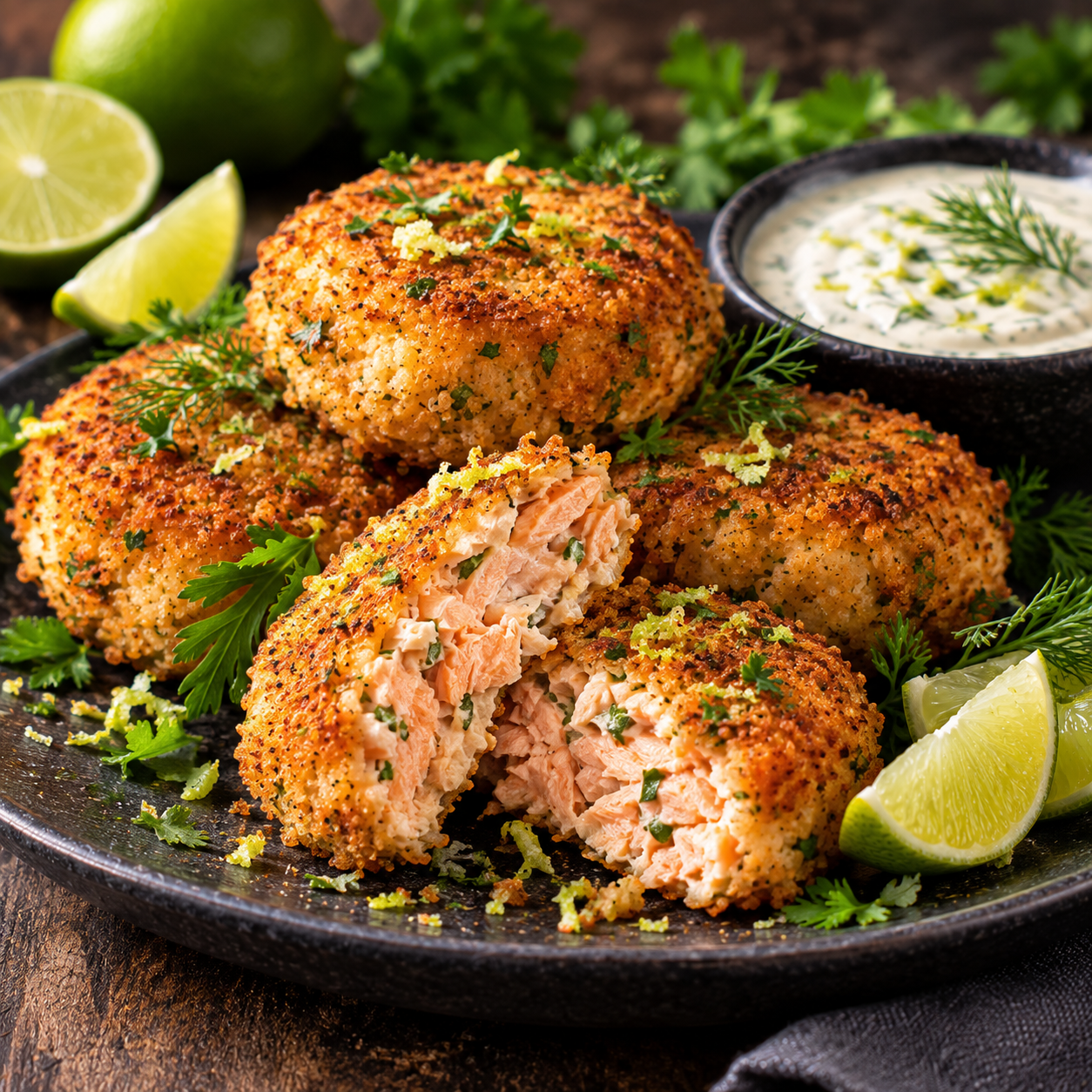 Croquettes de saumon & citron vert