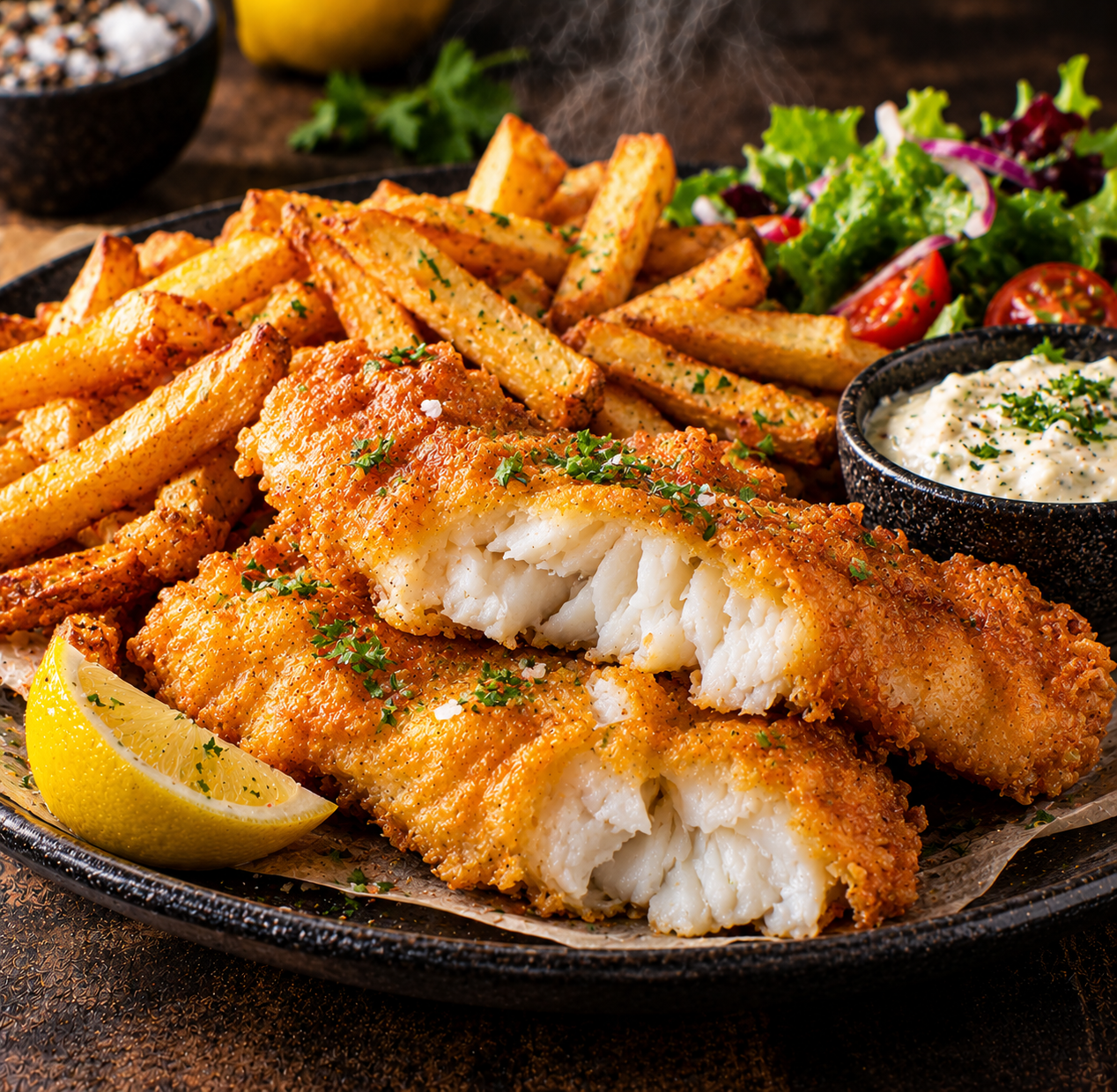 Fish & chips de cabillaud