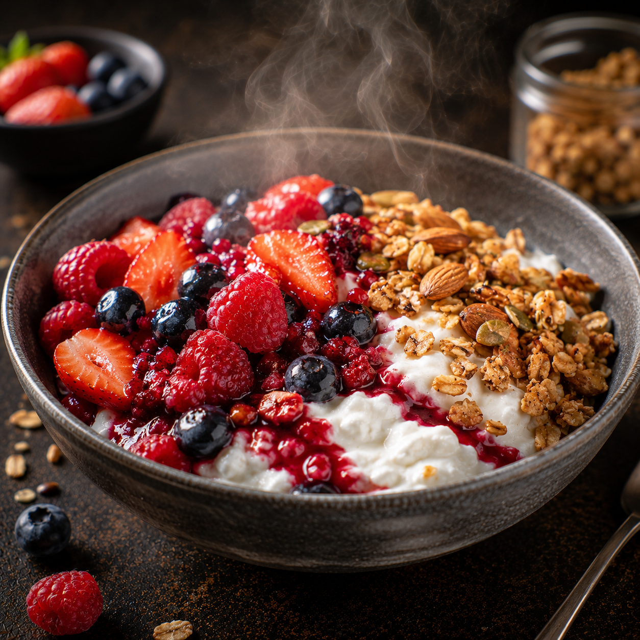 Fromage blanc, fruits rouges & granola