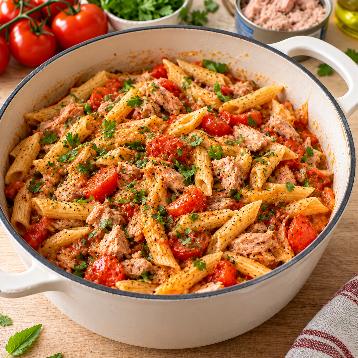 One-pot pâtes tomate-thon