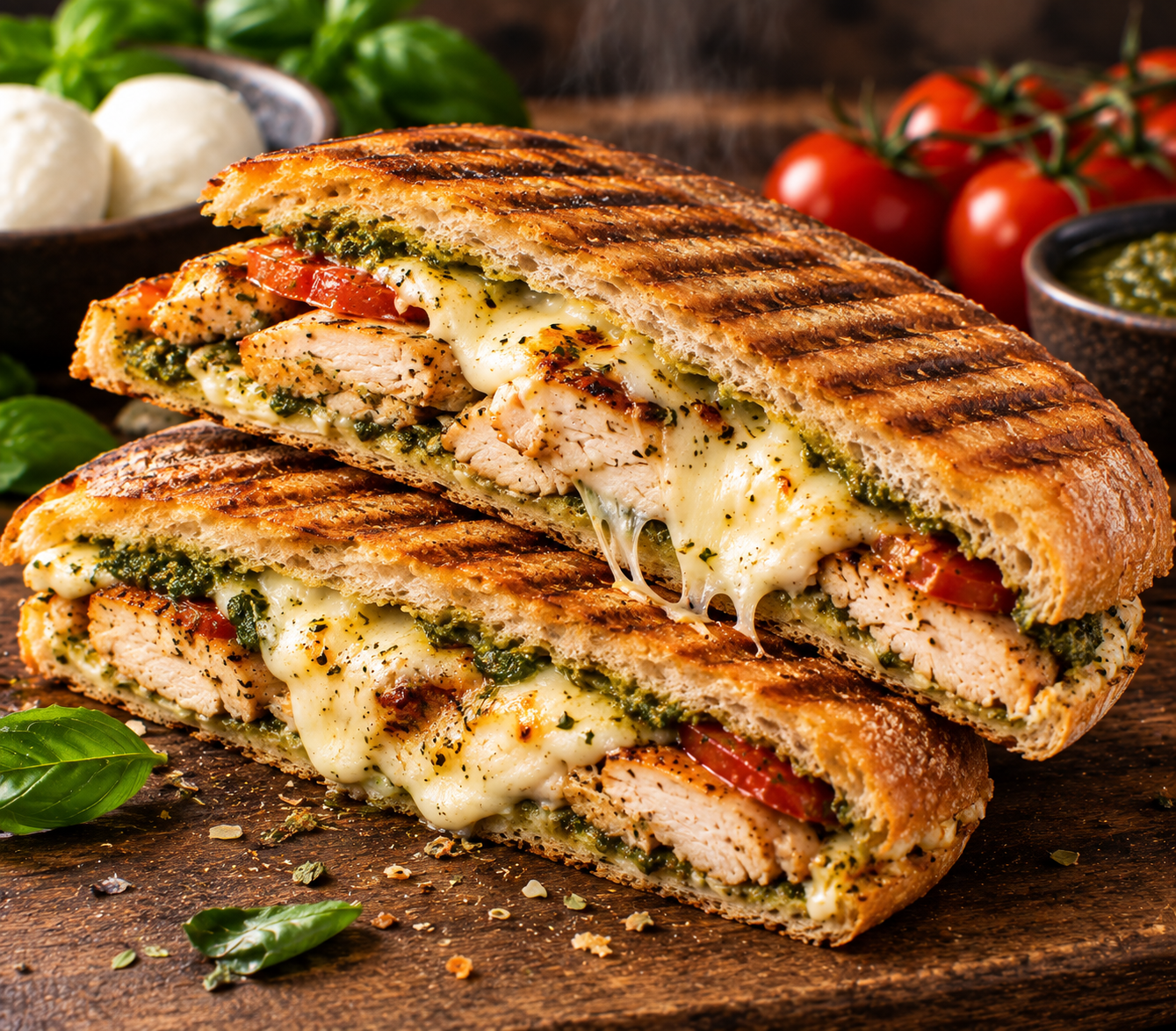 Panini poulet-mozzarella