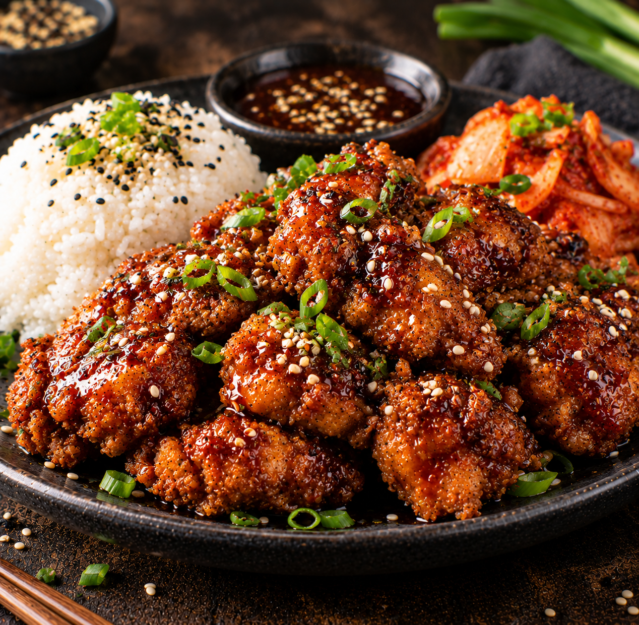 Poulet frit coréen soja-sésame