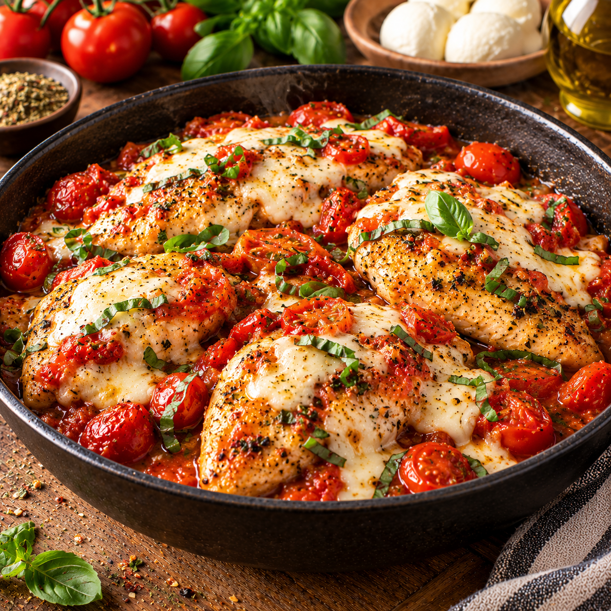 Poulet-tomate-mozzarella