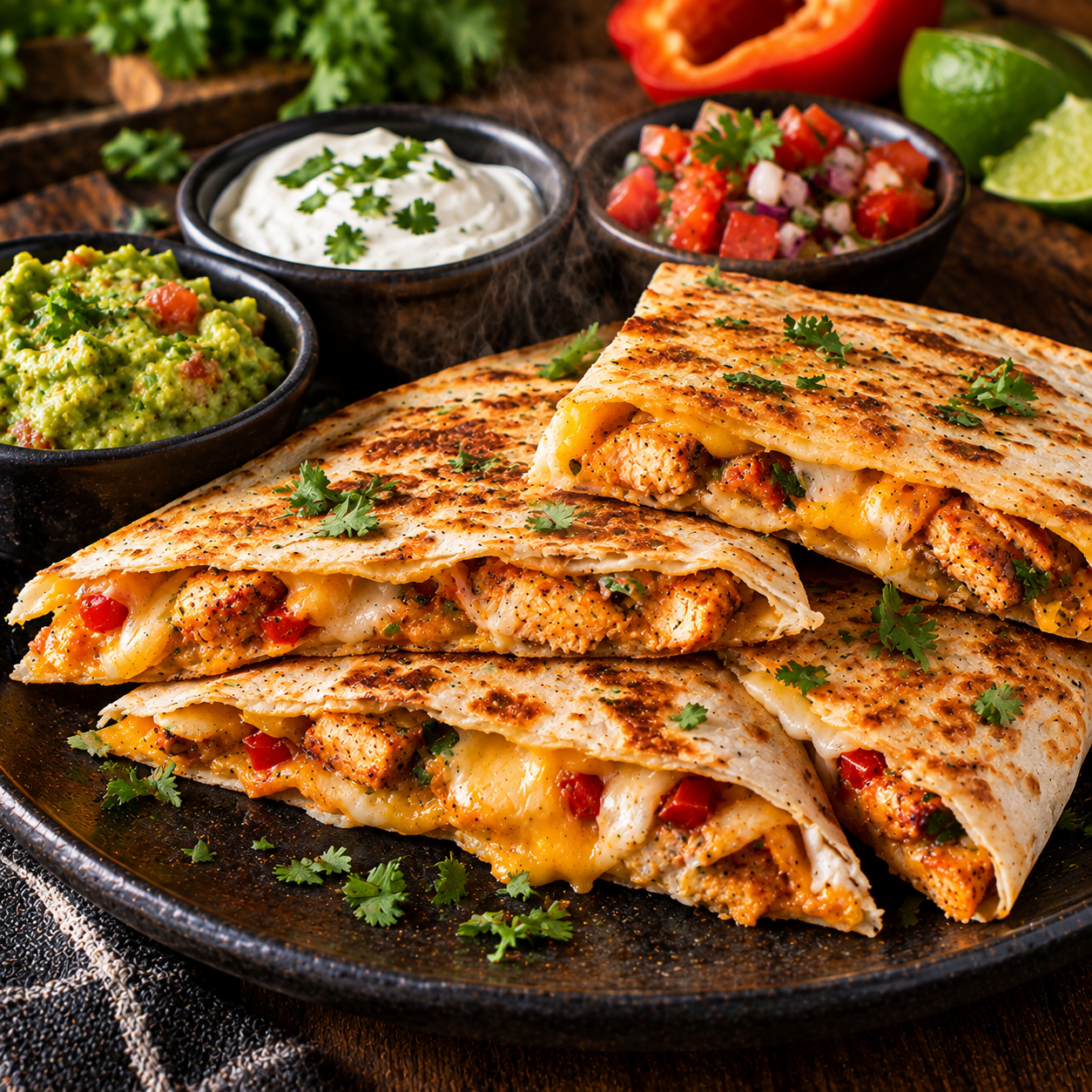 Quesadilla poulet-fromage