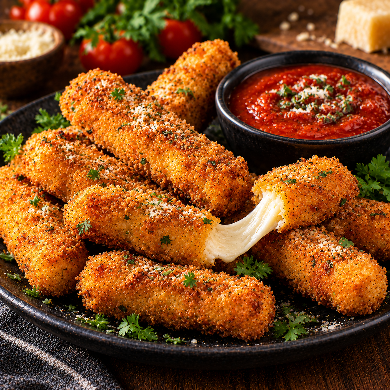 Sticks de mozzarella panés