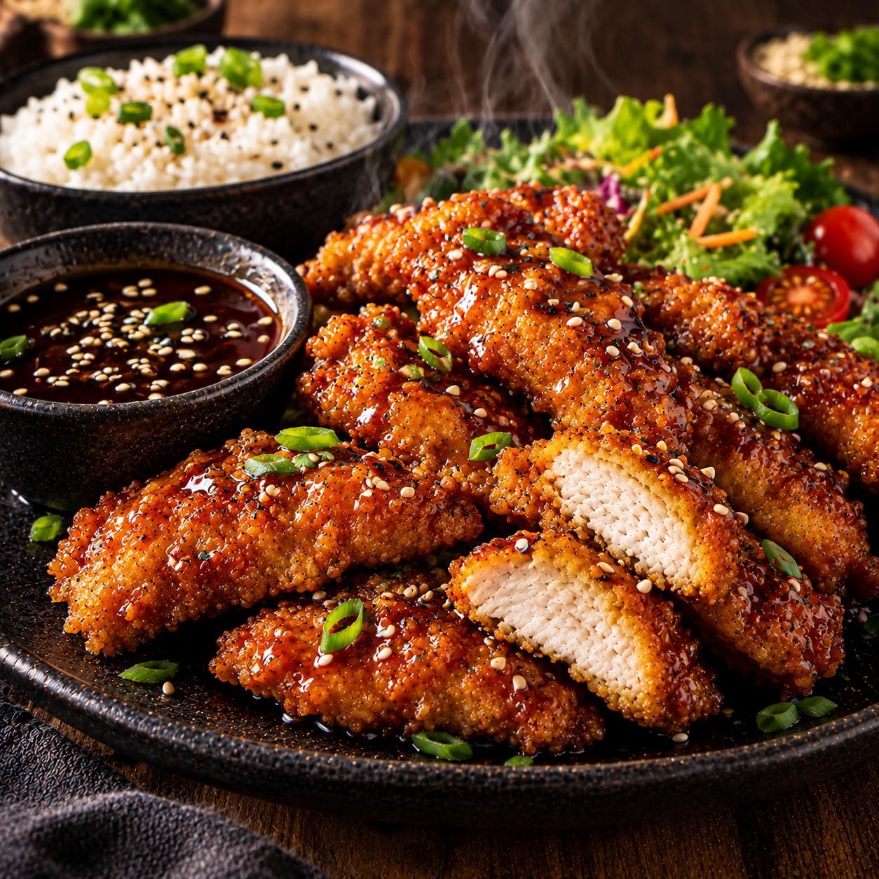 Tenders de poulet sauce soja-miel