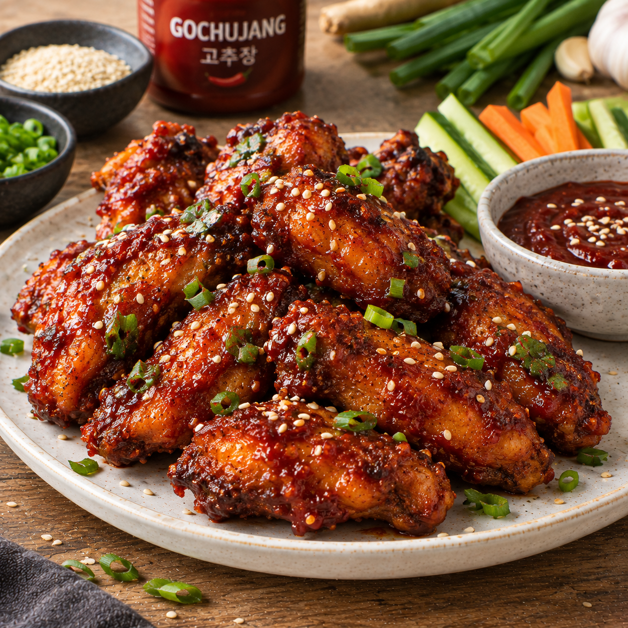 Wings de poulet coréennes gochujang