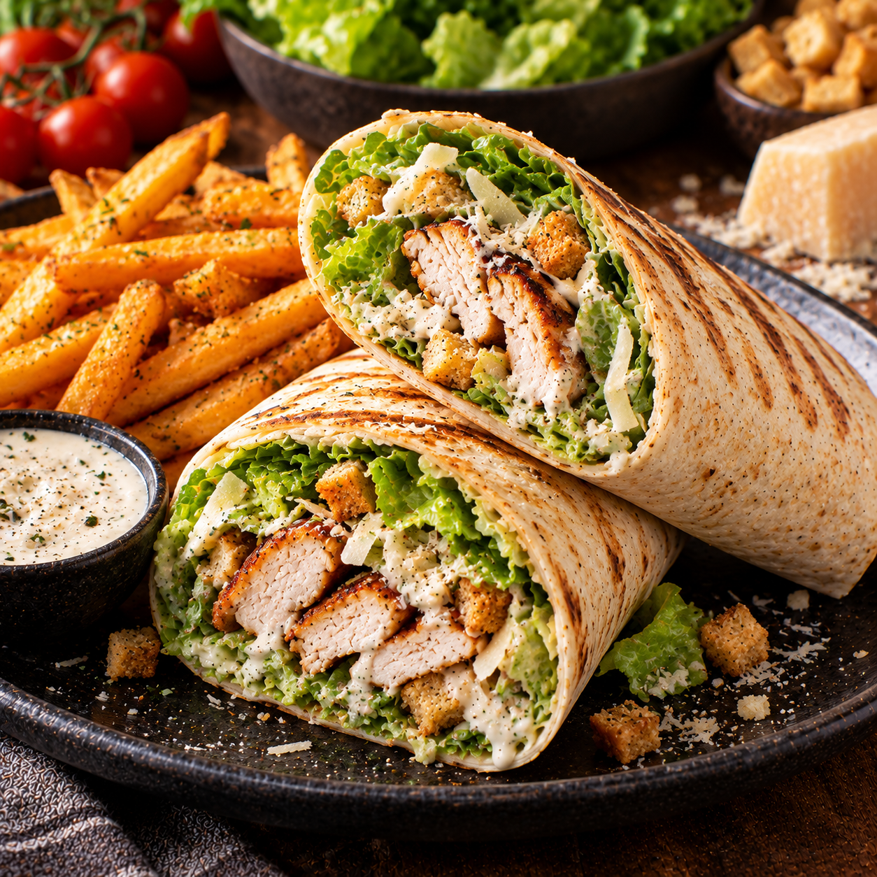 Wrap césar au poulet grillé