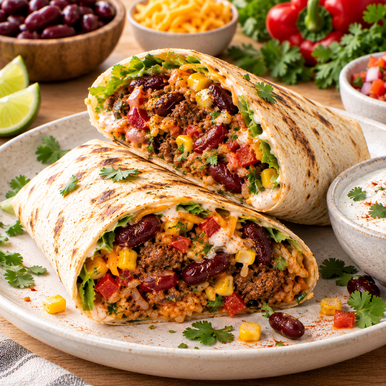 Wrap tex-mex au bœuf
